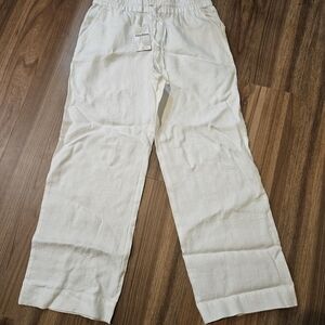 Tommy Bahama Women's White Linen Pants Size Med Brand New